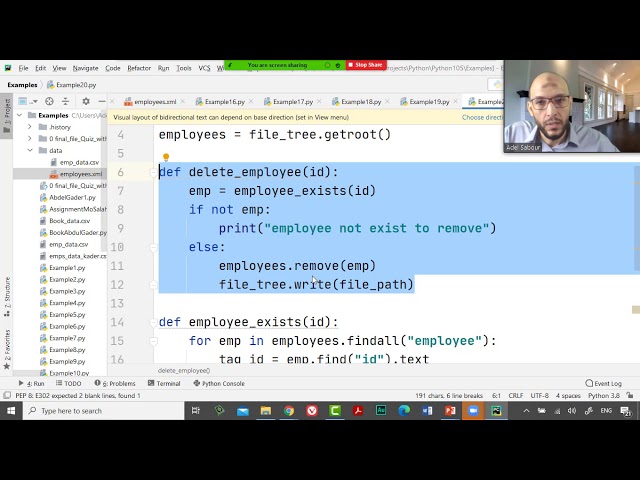 37 Python Handling Data Course XML files Create Remove, Delete Function from XML file