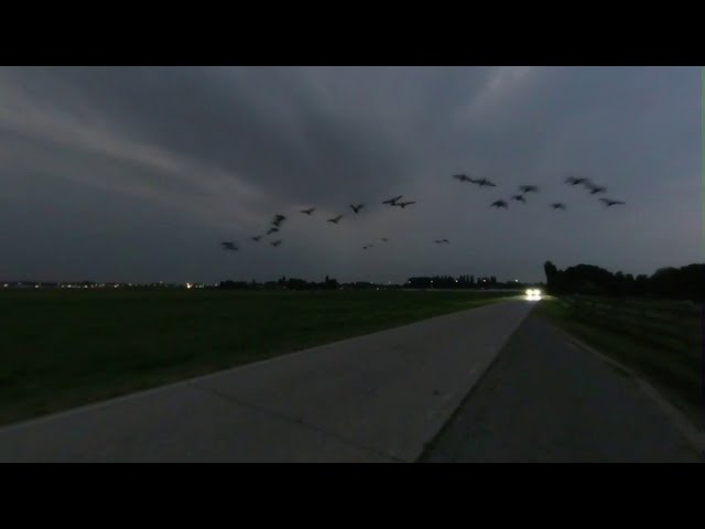 VR180 Summer evening fields ambience with distant thunderstorm