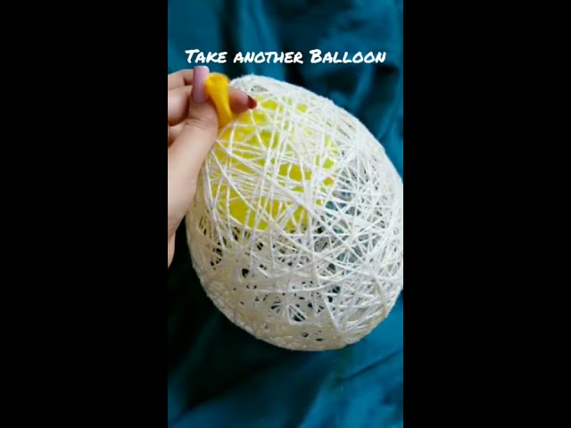 #yarn #glue #balloon...How to make Lampshade With yarn, Balloon and Fevicol💕|Diwali Special🥰😍
