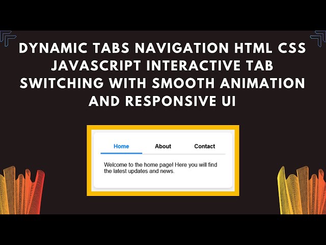 Dynamic Tabs with HTML, CSS, and JavaScript | Step-by-Step Guide 🏷️✨