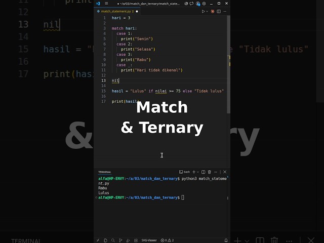 03-03: Match-Case & Ternary Python: Ganti Switch-Case dan If-Else Singkat