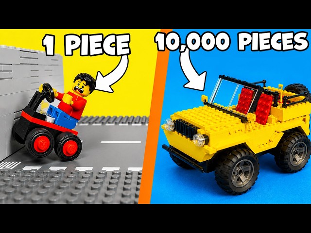 I Tested 1 piece vs 10,000 piece Lego Cars!