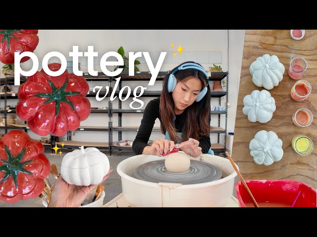 POTTERY VLOG ✨🍅 i made 3 heirloom tomato jars?!! (& GIVEAWAY)