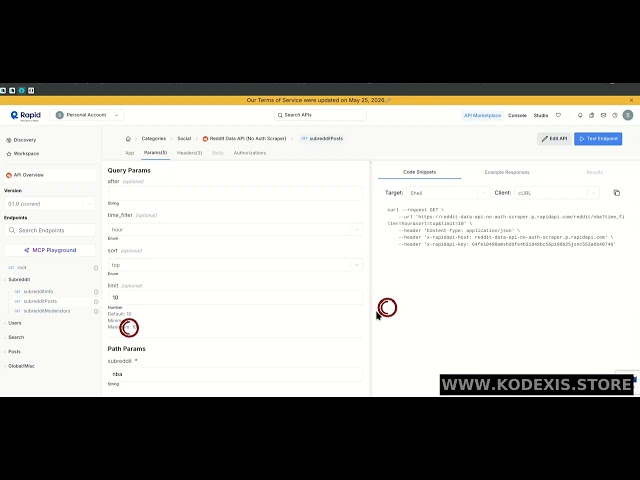 Reddit Scraper API | Get Top Posts Using API | Kodexis.store