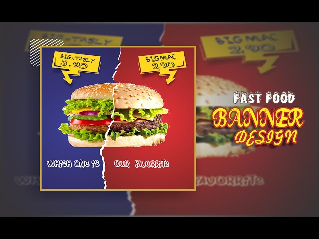 fast food banner graphic design coreldraw full  course