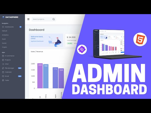 Build a Professional Admin Dashboard with HTML & Bootstrap 5 | Responsive Dashboard UI Tutorial