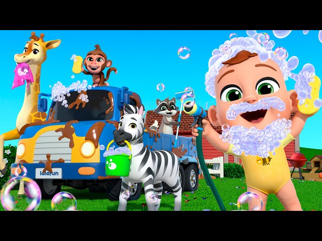 Elephant, Zebra & Giraffe Car Wash! | Lalafun Nursery Rhymes