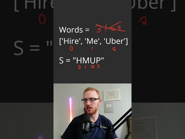 Easy Uber Coding Interview Question - Check if a String Is an Acronym of Words - Leetcode 2828