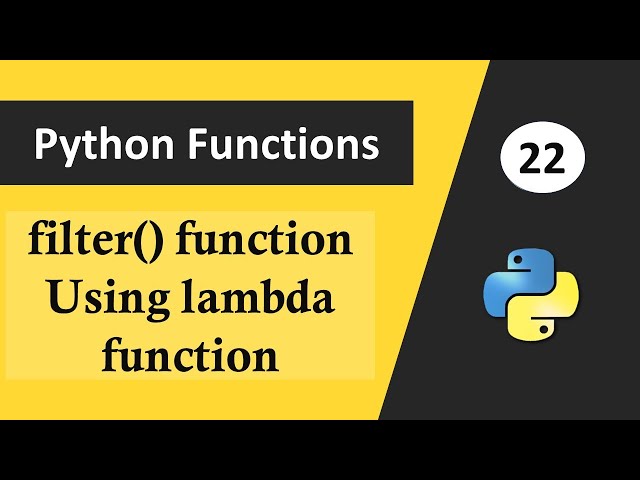 filter() Function in Python Using Lambda Function | Higher Order Functions in Python
