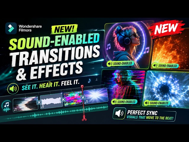 Filmora 15 New Sound Enabled Transitions and Effects #filmora15