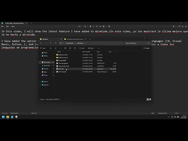 05. Última función de WireCode para C#, Visual Basic, Python, C y C++