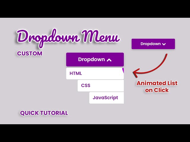 How To Make A Dropdown Menu Animation In HTML CSS JS