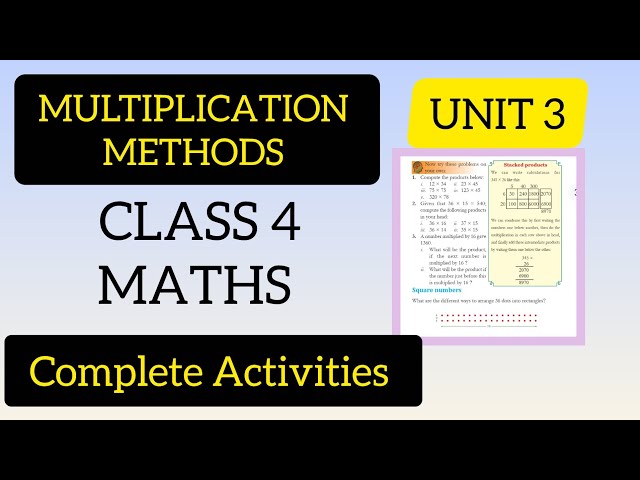 MULTIPLICATION METHODS Complete Activities EM CLASS 5 MATHS UNIT3