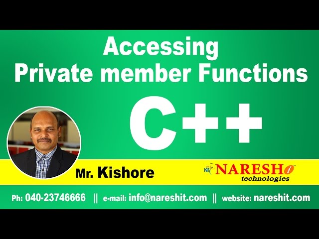 Accessing Private member functions in C++ | C ++ Tutorial | Mr. Kishore