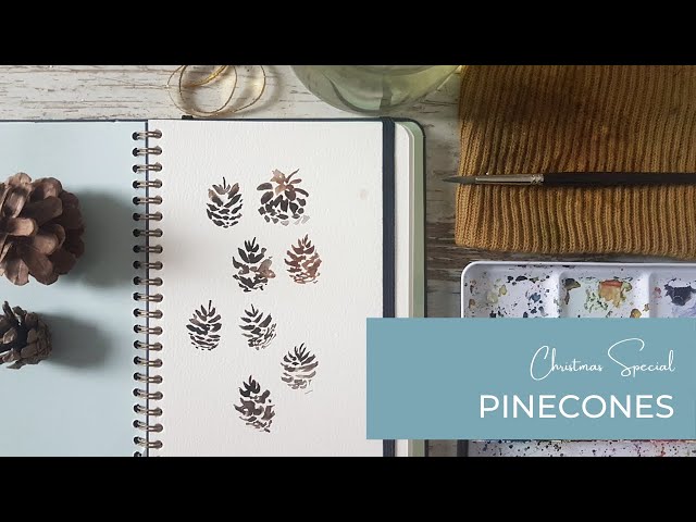 Loose Watercolor Pinecones | Christmas Special