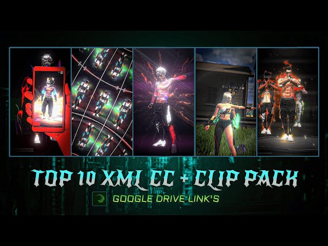 FREE FIRE TOP 10 XML CC + CLIPS | ( G - DRIVE ) 🔥| FREE FIRE CLIPS PACK | TOP 10 EMOTE CLIPS ⬇️ #ff