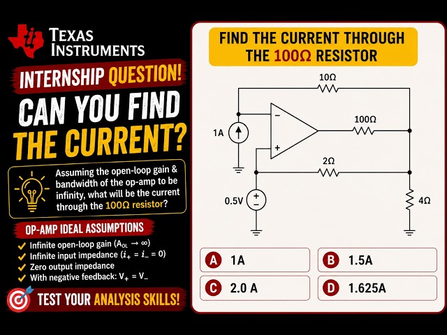 Texas Instruments Internship Question | Can You Find the 100Ω Resistor Current?