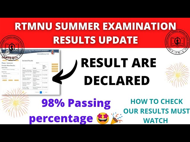 RTMNU Summer Examination Results Update|| 98% students Are  Pass Must Watch 🔥