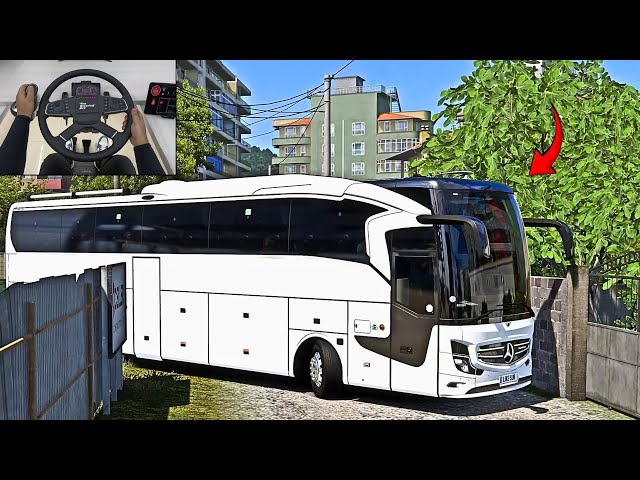 Bus Simulator - Smooth Bus Driving Through Beautiful Tirana | Steering Wheel Gameplay