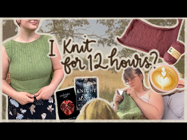 how much can I knit in 12 hours? knitting vlog 🧶✨ | rosa top test knit, foxglove tank