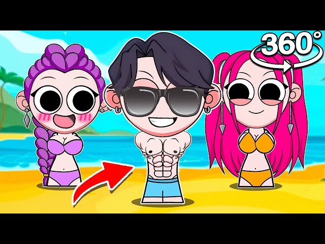 SPRUNKI JINU & RUMI On The Beach React In 360! | Kpop Demon Hunters