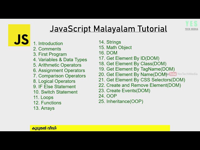 Introduction | JavaScript Malayalam Tutorial | Part 1 of 25 |