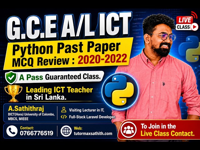4. Python Past Paper MCQ Review 2020–2022 | A/L ICT Python Revision
