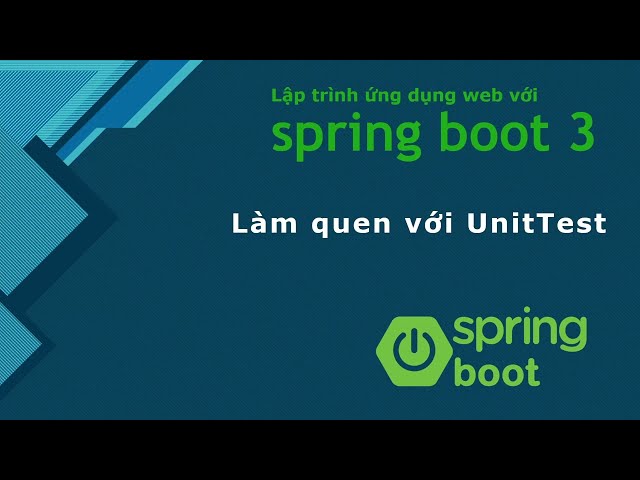 Java spring boot 3 tutorial: Unit Test