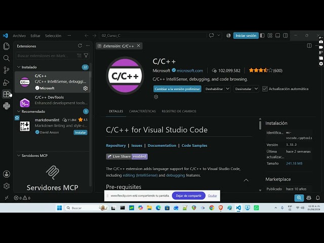 Instalación de Visual Studio Code utilizado para diversos Cursos de Escuela de Programación