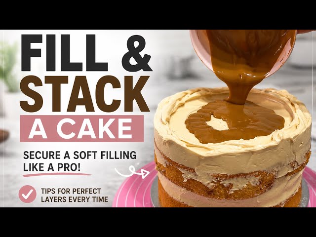 How to Fill & Stack a Cake with Soft Filling | No Bulging, Leaking or Sliding