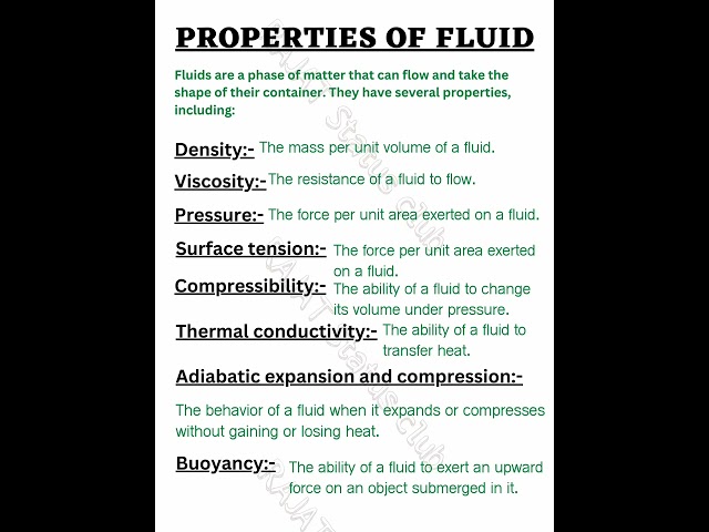 properties of fluid | fluid mechanics | Chemical Engineering #notes