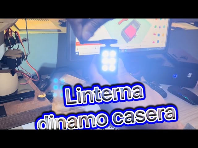 Lámpara dinamo realizada con un servomotor y una impresora 3D