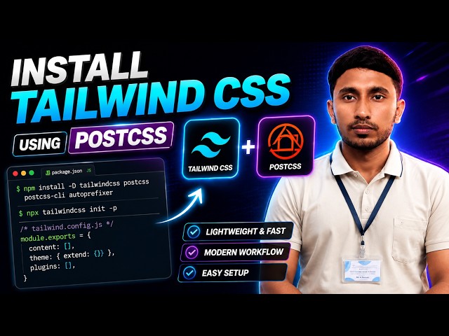 How to Install Tailwind CSS version 4.1 using Post CSS