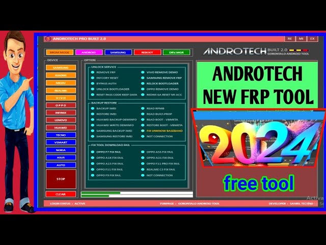AndroTech Pro Built 2.0 unlock tool 2024 / oppo, vivo, realme, xiaomi, samsung frp bypass tool 2024🔓