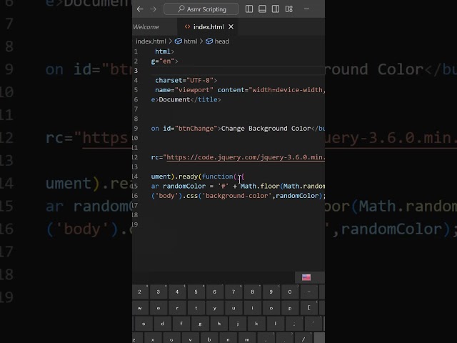 Change Background Color |# html | #css |# jquery #asmr #asmrprogramming #asmrsounds