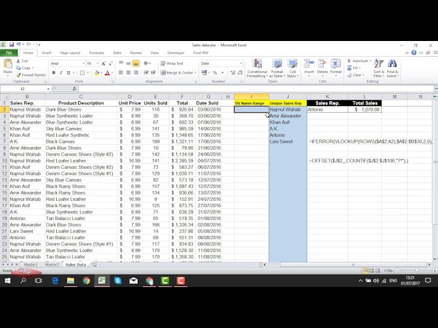 Data validation drop down list | Extract Unique Values from a List of duplicates in Excel