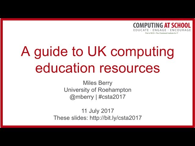 A guide to U.K. computing education resources