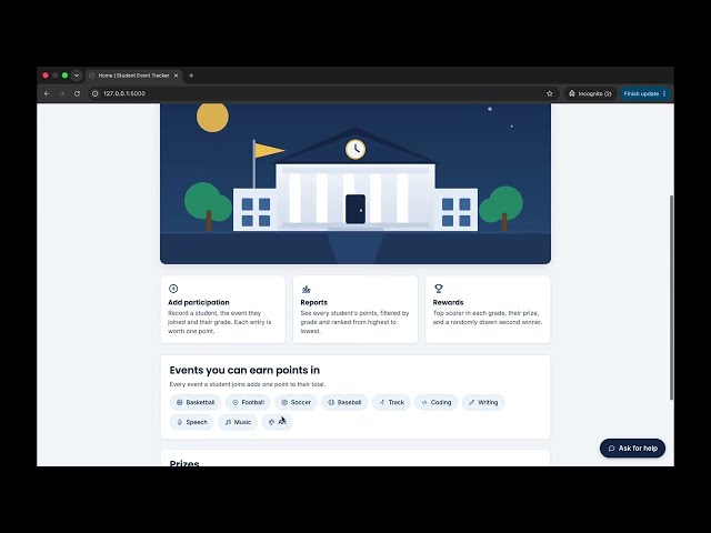StudentEventTracker Demo