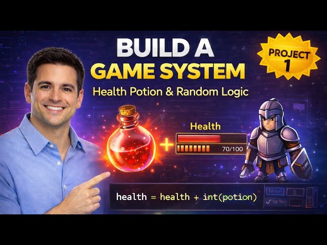 Python Game Dev Project: Build a Random Health Potion System | Lesson 6 (2026)
