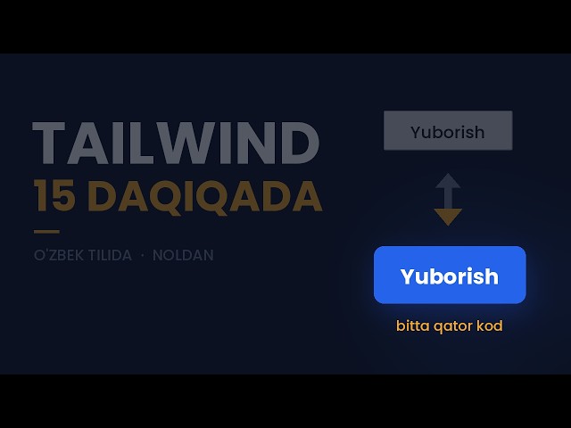 Tailwind CSS — 4 daqiqada tushunish | O'zbek tilida
