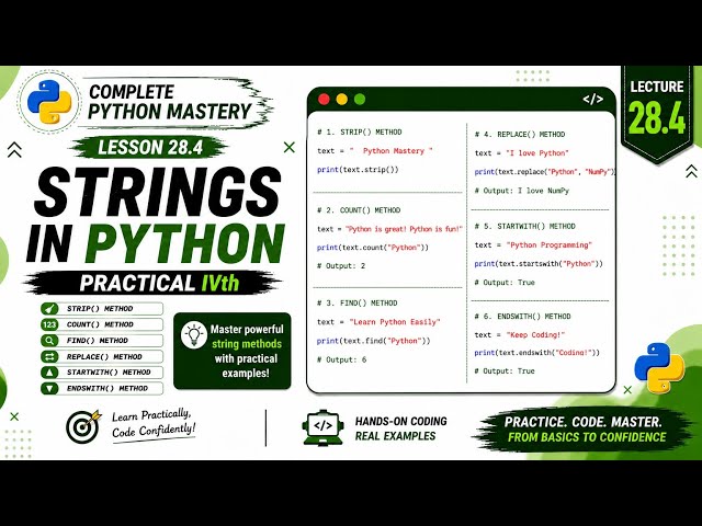 Python String Methods | strip(), replace(), count(), join() & More | Lesson 28.4 | Hindi/Urdu