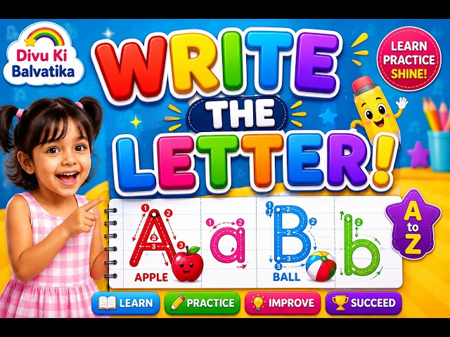 Write the letter |ABC Alphabet Writing Practice | Capital & Small Letters | Learn A to Z for Kids