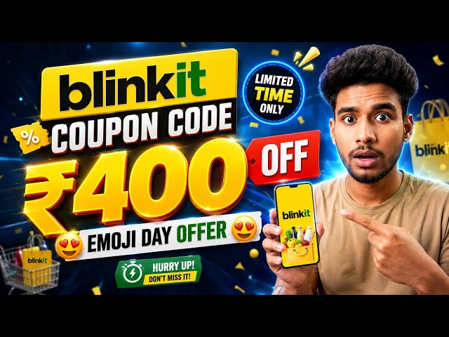 🛒 Blinkit Coupon Code Today 2026 ⚡ | Emoji Day Offer , Grocery Deals & Free Delivery Offers 🎉