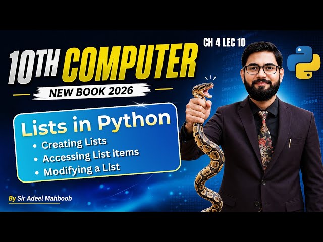 Lists in python | 10th class computer science chapter 4