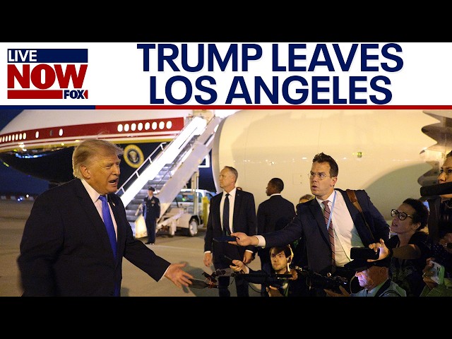 WATCH: Trump gives Iran update while departing Los Angeles