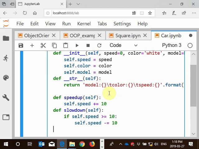 33 Car Object in Python with default values in constructor كائن السيارة بالبايثون مع قيم ابتدائية