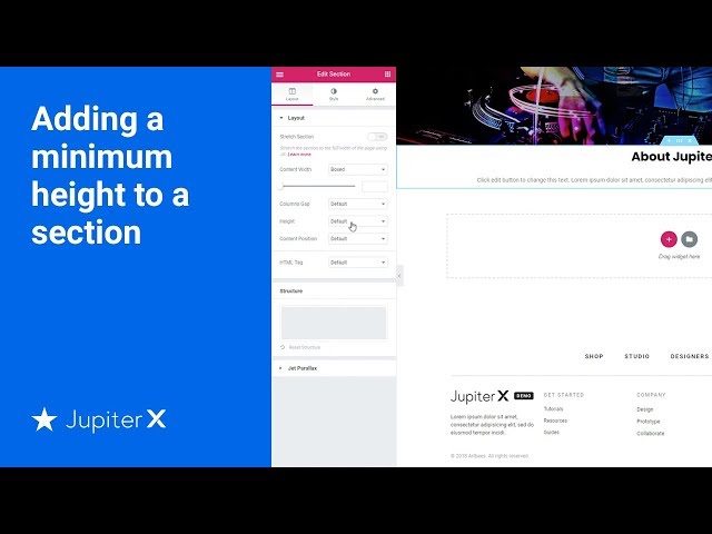 Adding a minimum height to a section