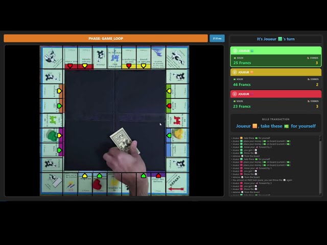 Monopoly AR - OpenCV - real time image processing project for university - (Team project)