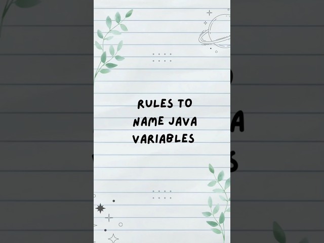Java Variable Naming Rules ☕💡Simple explanation for beginners 🤍