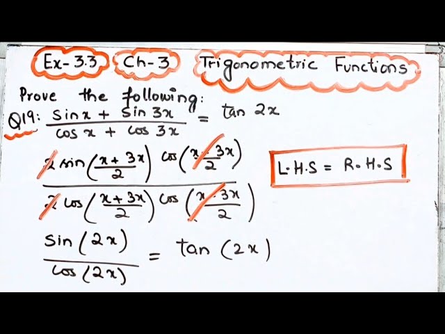 Q- 19 Class 11 Maths Exercise 3.3 I Ncert  Maths 11 Exercise 3.3 Trigonometric Functions 